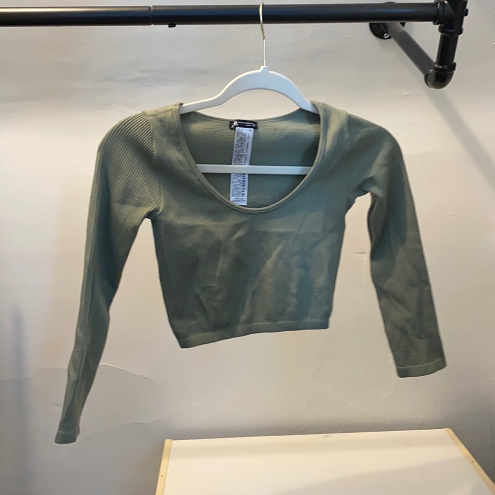 Zara green long sleeve top
